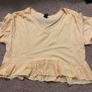 cropped ruffled shirt